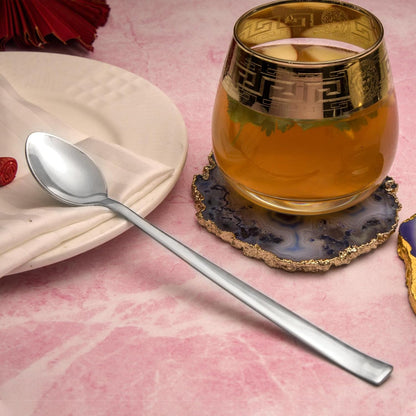 12 Pieces Stainless Steel Soda Spoons | Long Handle Ice Cream & Milkshake Spoon | 20.5 cm, Silver