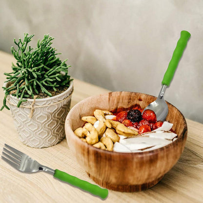 25 Pcs Stainless Steel Cutlery Set with Stand & Storage Box for Kitchen | Green