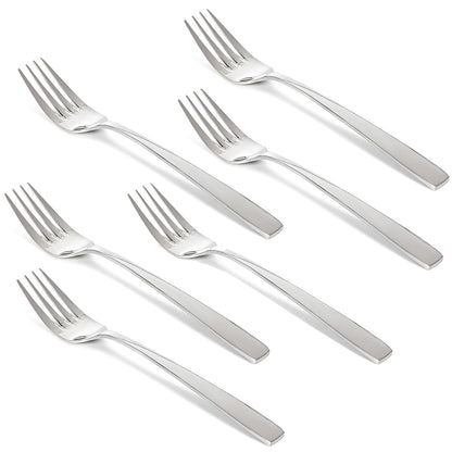 6-Piece Stainless Steel Table Fork Set | Fruit & Dining Forks, 18 cm, Silver