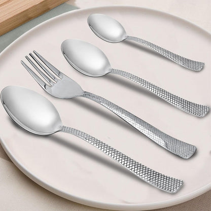 24 Pcs Stainless Steel Cutlery Set for Home & Kitchen | Silver Dining Tableware