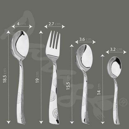 24pc Stainless Steel Cutlery | Spoons Forks Knives | Silver
