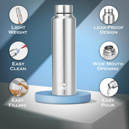 Stainless Steel Water Bottle 1L (Saturn) | Leak-Proof, Rust-Free, BPA-Free | School, Gym, Travel