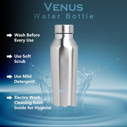 Stainless Steel Water Bottle 1L (Venus) | Leak-Proof, Rust-Free, BPA-Free | School, Gym, Travel
