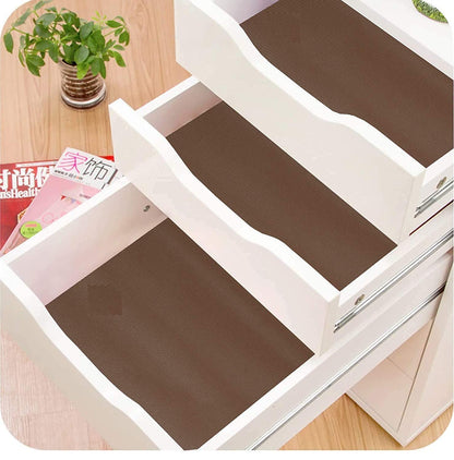 Brown EVA Anti-Slip Shelf Liner Roll – 45 cm x 3 m, Multipurpose Mats for Bathroom, Kitchen, Cabinet, Drawer, Fridge, Cupboard & Table