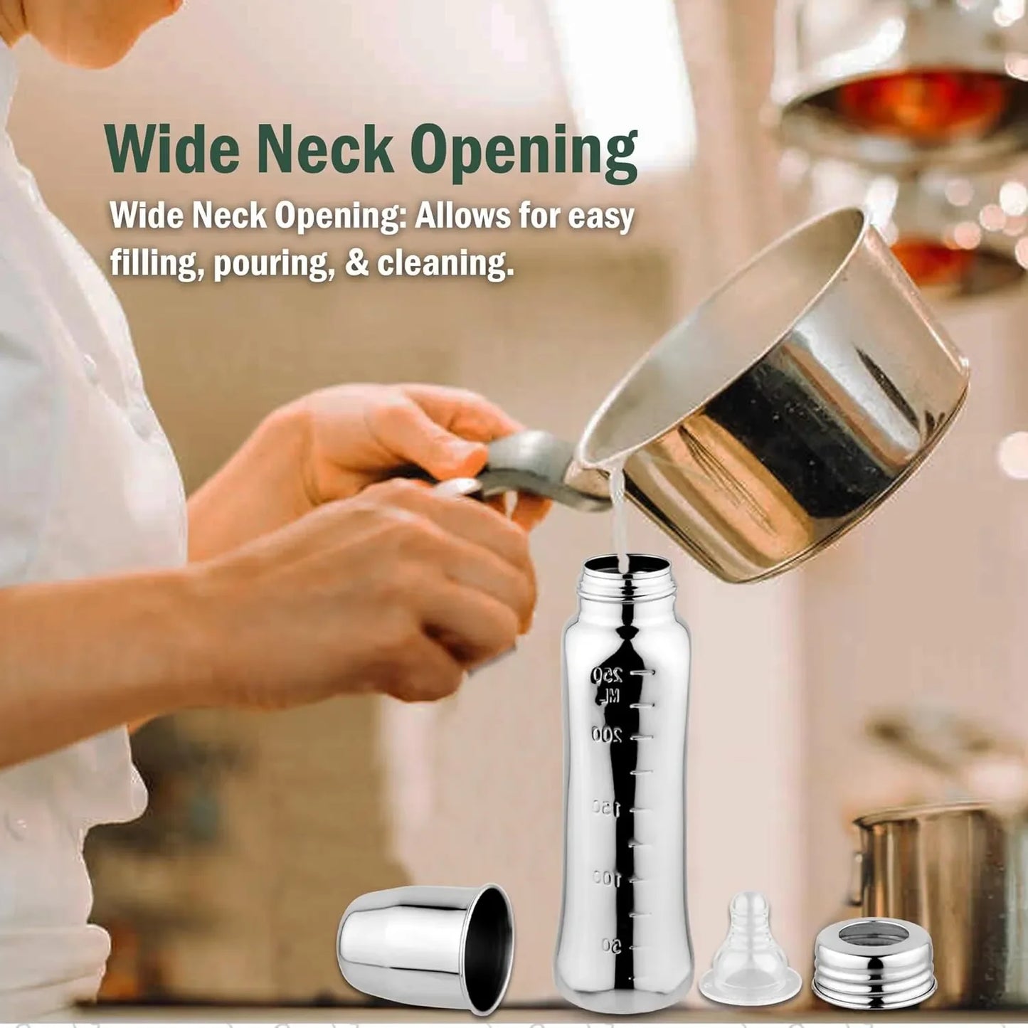 Stainless Steel Baby Feeding Bottle | 250ml BPA FreeCUBIX250ML1 2