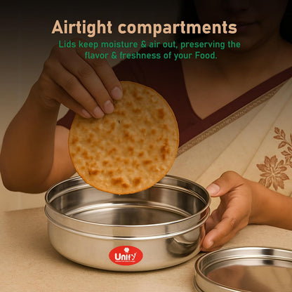 3 Pieces Stainless Steel Chocolate & Storage Box, 700ML/900ML/1200ML Airtight Canisters – Ideal for Dry Fruits, Snacks, Masala, Sweets, Gift Box for Kitchen