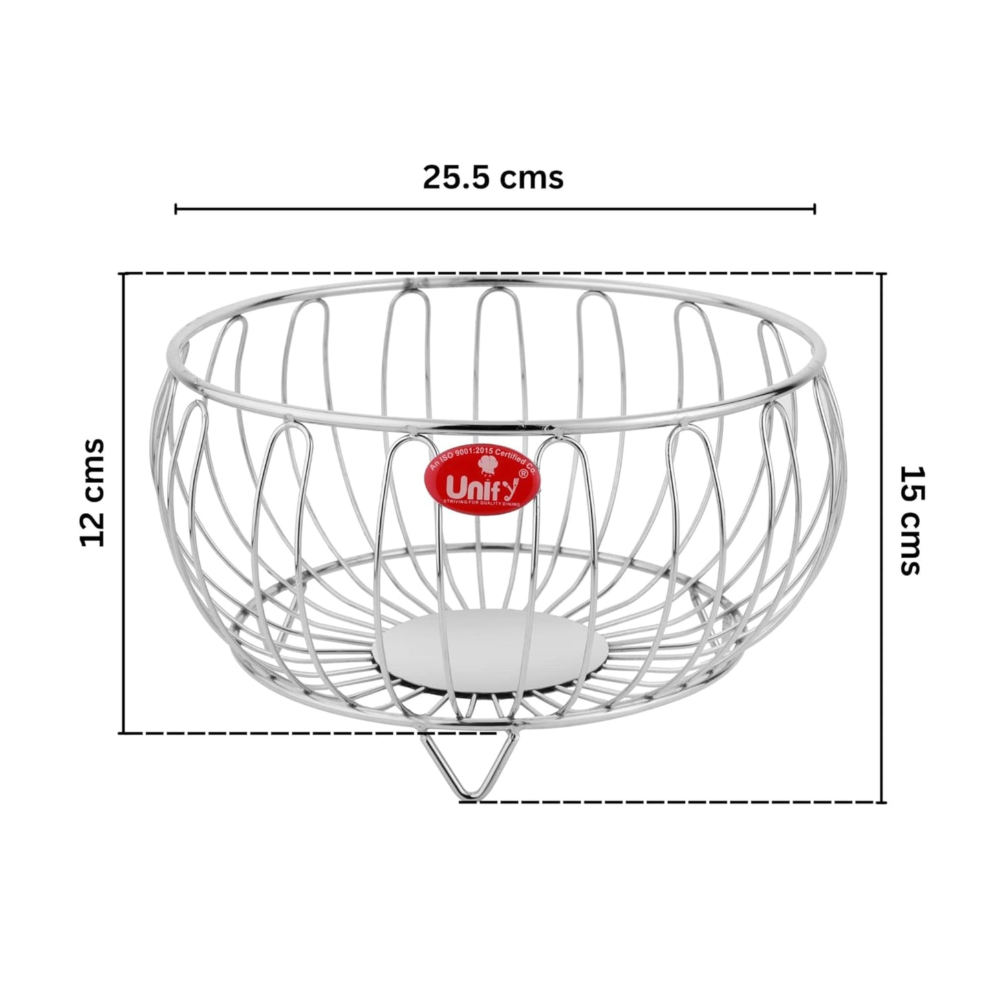 Stainless Steel Fruit Basket for Dining Table – Multipurpose Vegetable & Fruit Bowl, Countertop Stand, Onion Storage, 26x15x12 cm
