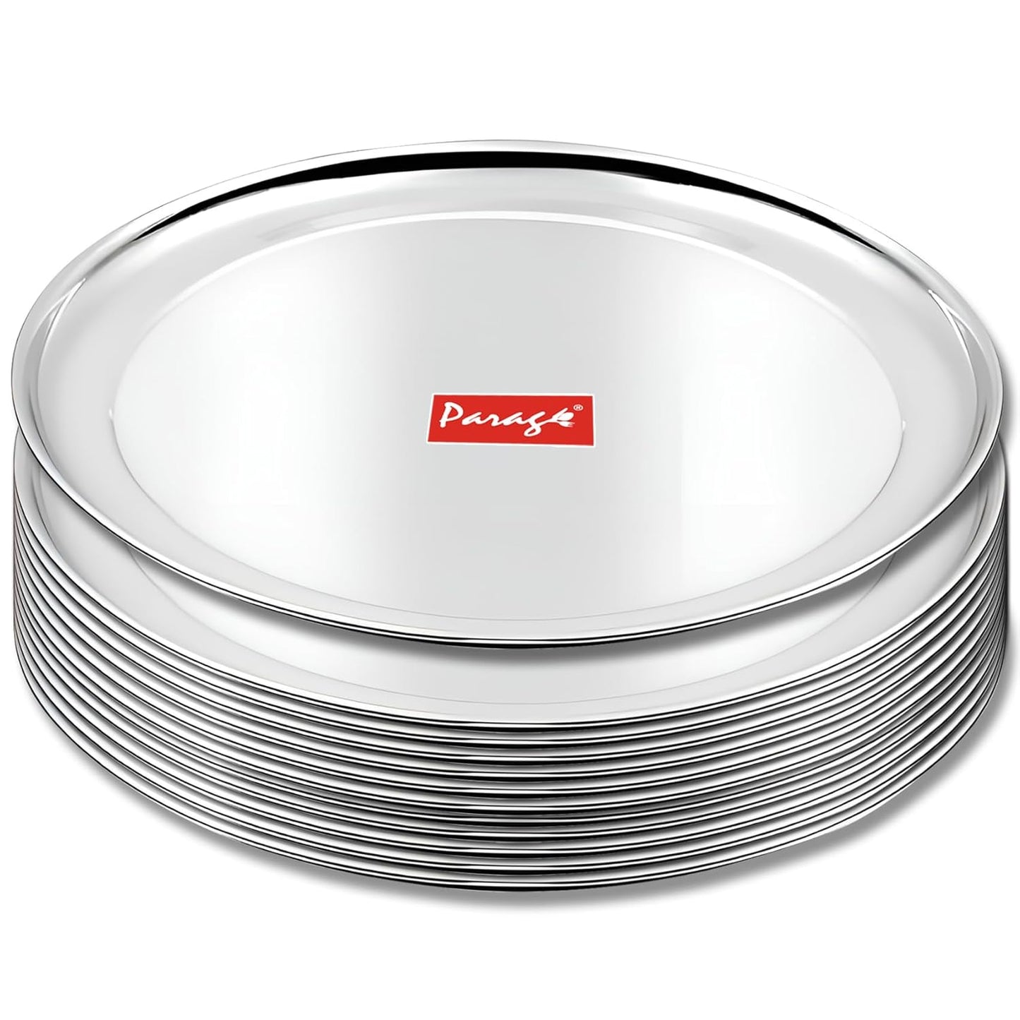 12pc Stainless Steel Raj Bhog Plate | 9in Heavy Gauge | Silver