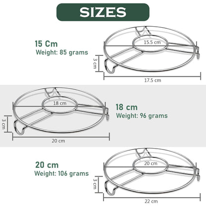 3-Piece Stainless Steel Trivet Set | Hot Pot Mat & Pan Stand | Kitchen & Dining Use (6,7,8 inch)
