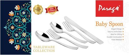 12 Pcs Stainless Steel Dinner Spoon Set | 15.5 cm Delux Table Spoons Silver