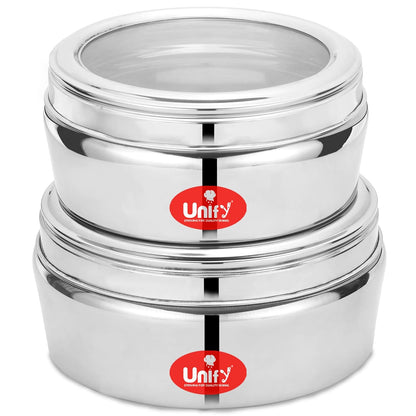 2pc Stainless Steel Storage Containers | 1L & 1.2L Airtight