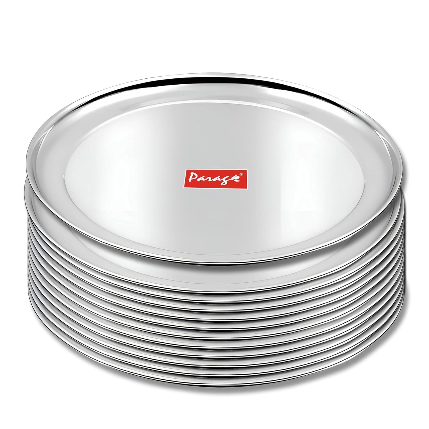 12pc Stainless Steel Raj Bhog Plate | 12in Heavy Gauge | Silver