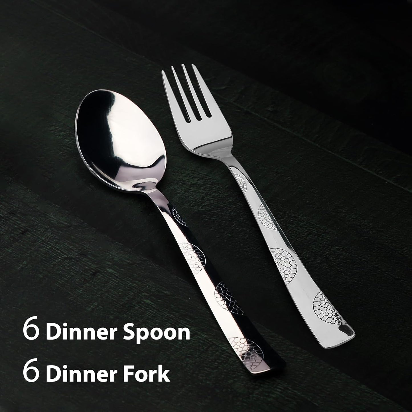 12pc Stainless Steel Golden Cutlery | 16cm Spoons & Forks | Dining