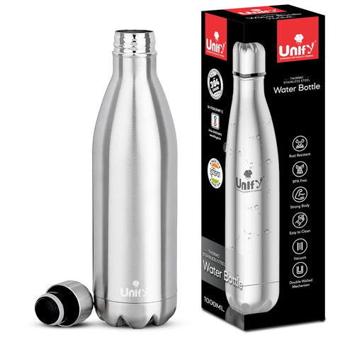 Thermosteel Hot & Cold Water Bottle 1000ml | 304 SS Vacuum Flask | 24 Hrs Hot & Cold, Leak & Rust Proof