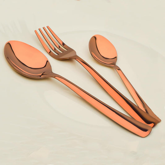 18pc Stainless Steel Rose Gold Cutlery | Spoons Forks Tea | Dining
