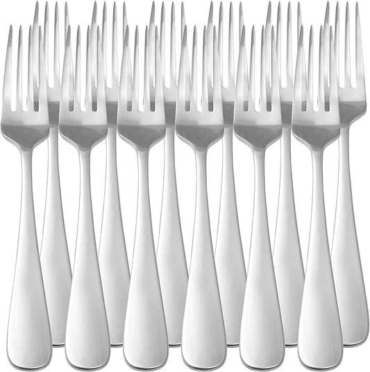 12 Pieces Stainless Steel Dinner Forks Set for Home, Kitchen & Dining Table