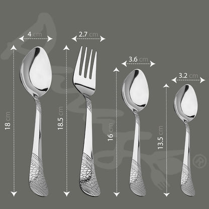 24pc Stainless Steel Cutlery | Spoons Forks Tea | Silver