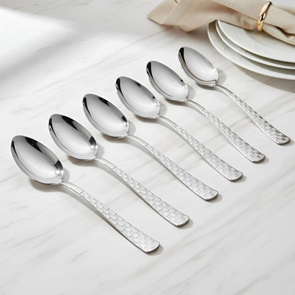 12 Pcs Stainless Steel Tea Spoon Set | 15.5 cm Dilare Small Spoons Silver