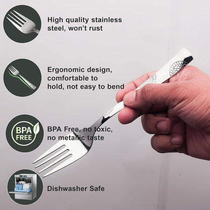24pc Stainless Steel Cutlery | Spoons Forks Knives | Silver