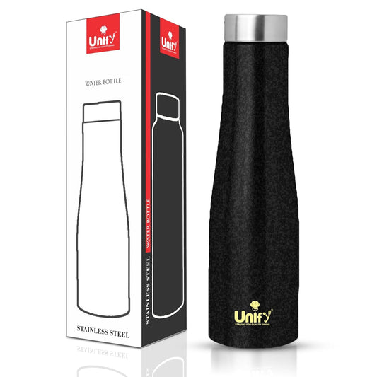 Stainless Steel Water Bottle 1 Litre | Leak-Proof Fridge Bottle for Home, Gym & Travel | 1000 ml, Black