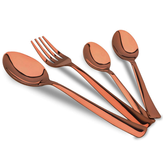 24pc Stainless Steel Rose Gold Cutlery | Spoons Forks | Dining