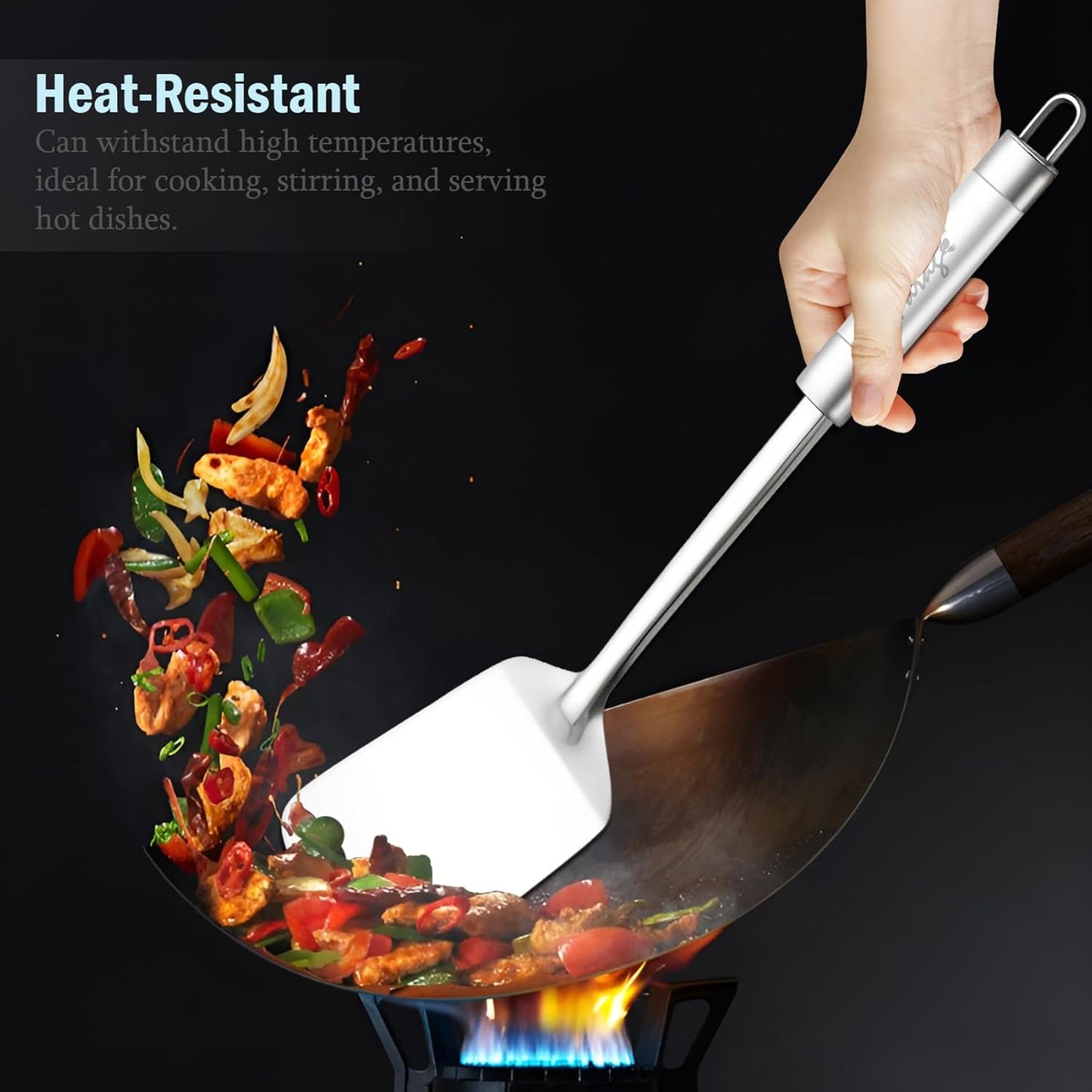 Stainless Steel Turner/Spatula, 36.8 cm – Kitchen Tool for Cooking Dosa, Roti, Omelette, Paranthas, PavBhaji, Breads, Silver Finish