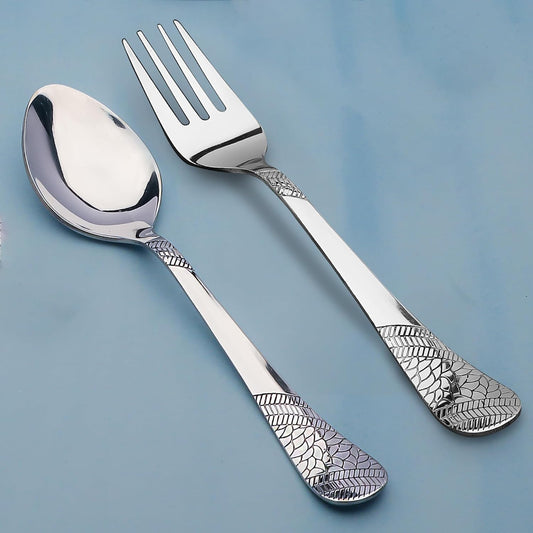 12pc Stainless Steel Cutlery | 16cm Silver Spoons & Forks | Dining