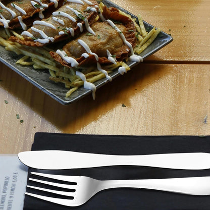 24 Pcs Premium Stainless Steel Cutlery Set for Home & Kitchen | Silver Tableware