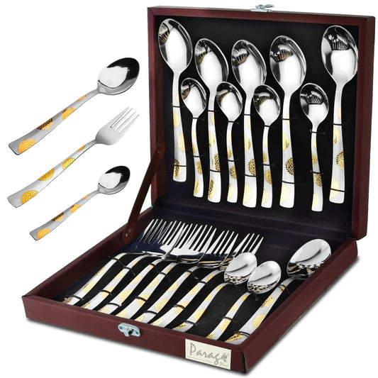 18pc Stainless Steel Golden Cutlery | Gift Box | Moonpress