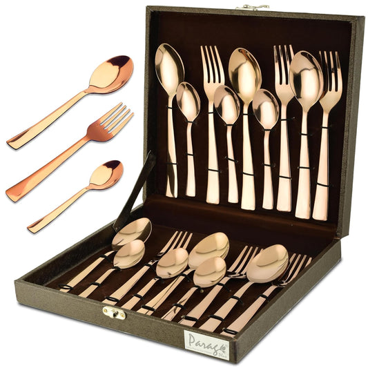 18pc Stainless Steel Rose Gold Cutlery | Gift Box | PVD Rose