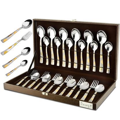 24pc Stainless Steel Golden Cutlery | Gift Box | Moonpress