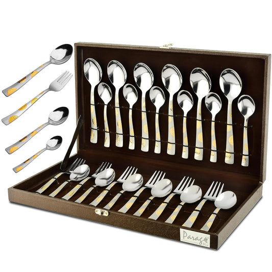 24pc Stainless Steel Golden Cutlery | Gift Box | Moonpress
