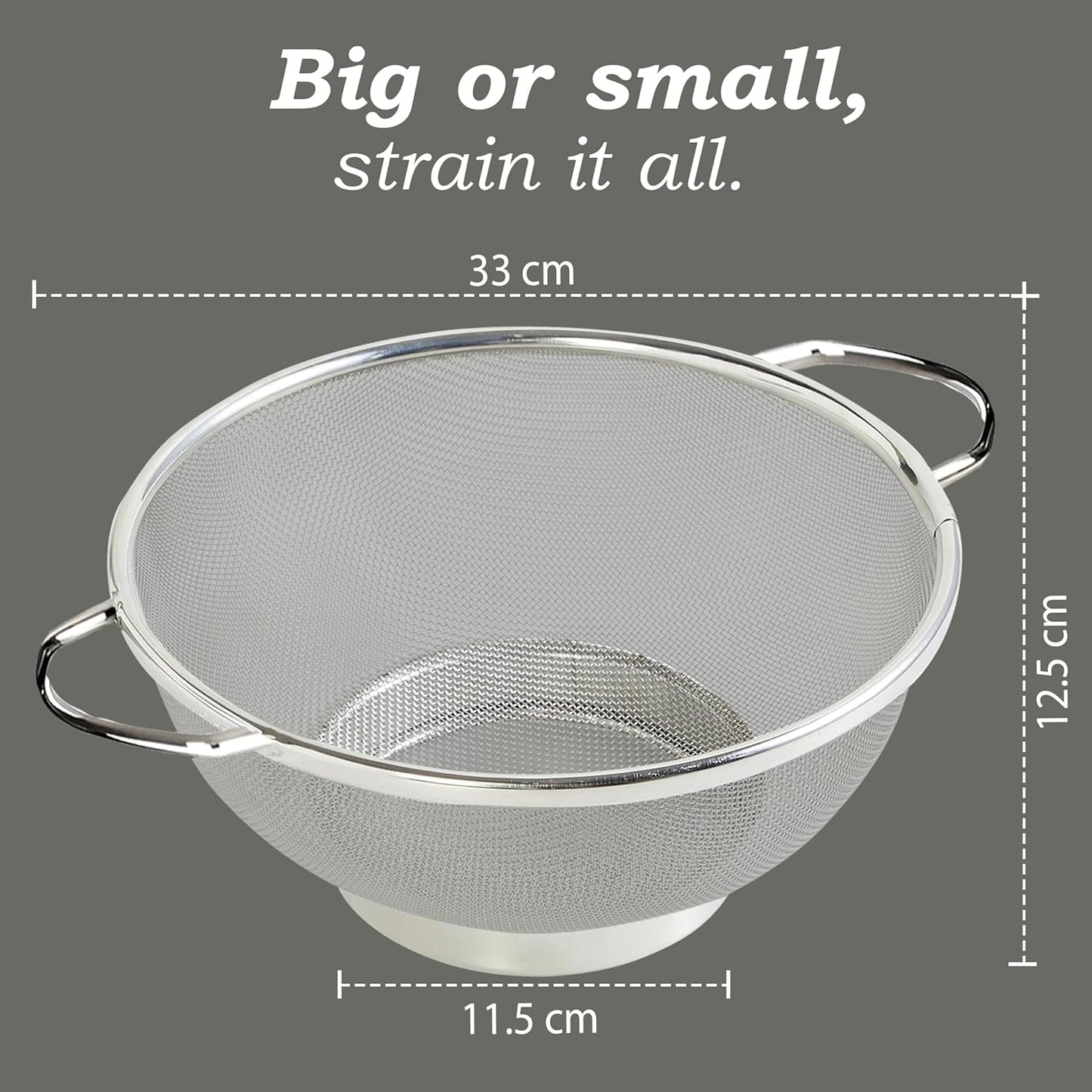 Stainless Steel Multipurpose Colander Basket | 25cm Strainer & Drainer Bowl with Handle - Ideal for Washing Rice, Fruits, Vegetables & GrainsCOLANDER101 2