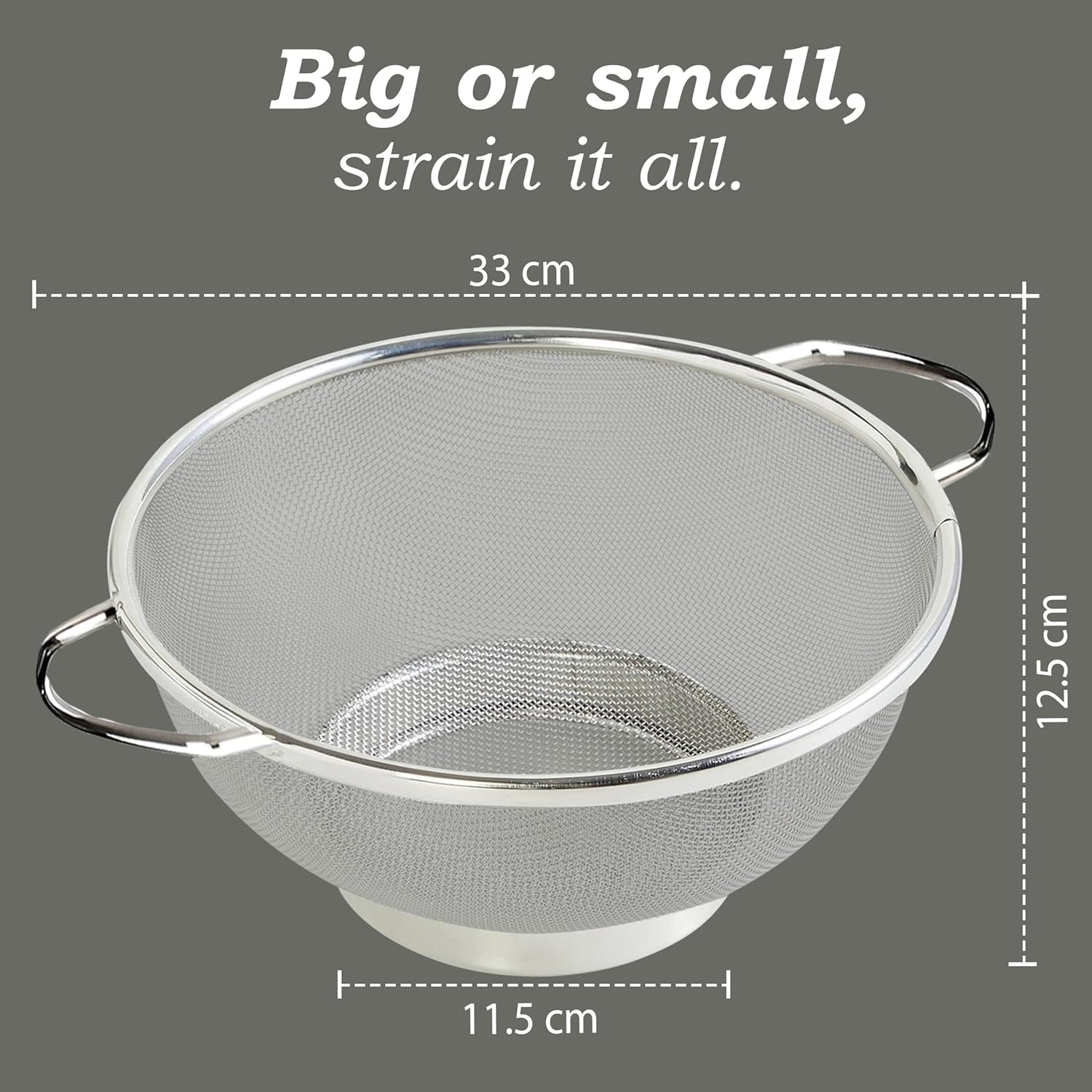 Stainless Steel Multipurpose Colander Basket | 25cm Strainer & Drainer Bowl with Handle - Ideal for Washing Rice, Fruits, Vegetables & GrainsCOLANDER101 2