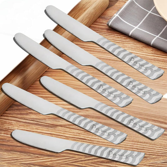 6 Pcs Stainless Steel Butter Knives – 20.5 cm, Dessert Knife Set, Silver
