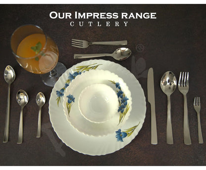 12 Pcs Stainless Steel Dinner Spoon Set | Mirror Finish Silver Spoons 16 cm