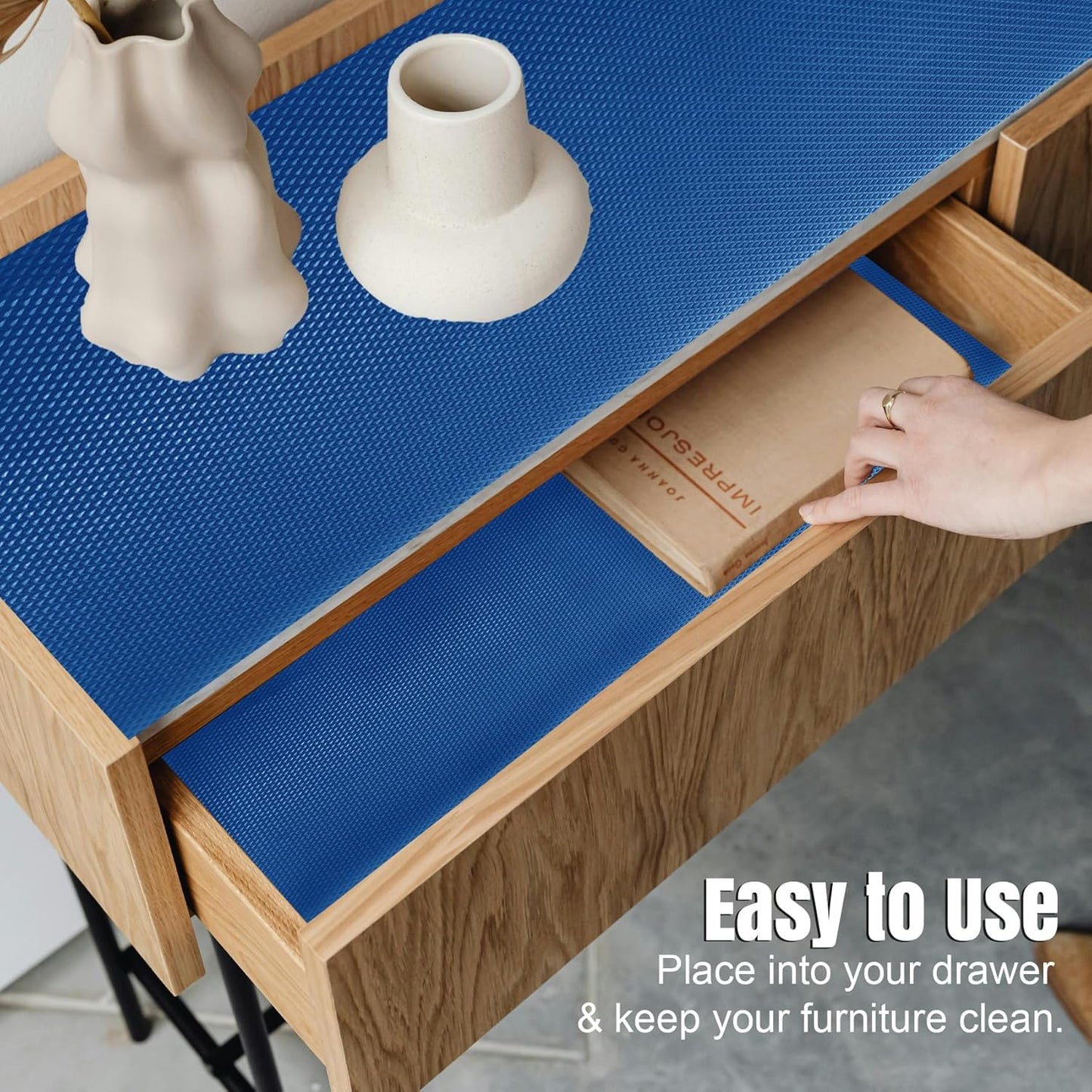 Blue EVA Anti-Slip Shelf Liner Roll – 45 cm x 3 m, Multipurpose Mats