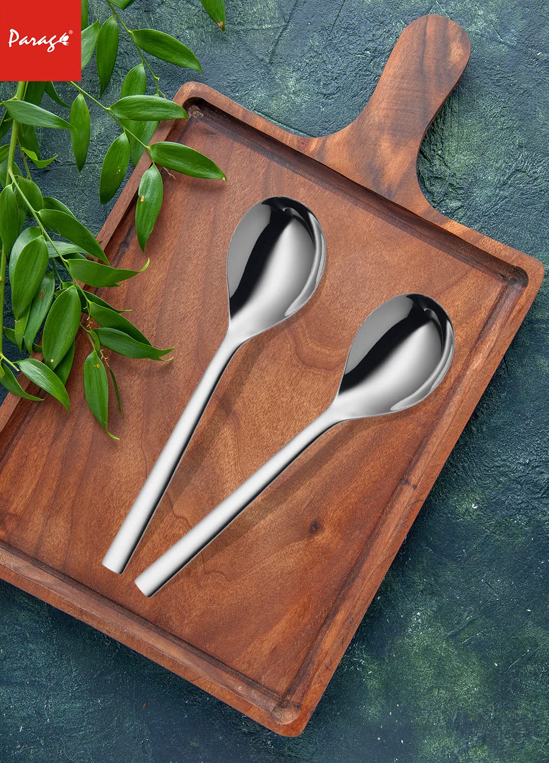 4 Pcs Stainless Steel Serving Spoon Set – Big Cooking Spoons, 21cm