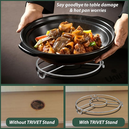 6-Piece Stainless Steel Trivet Set | Hot Pot Mat & Cooker Stand | Kitchen & Dining Use