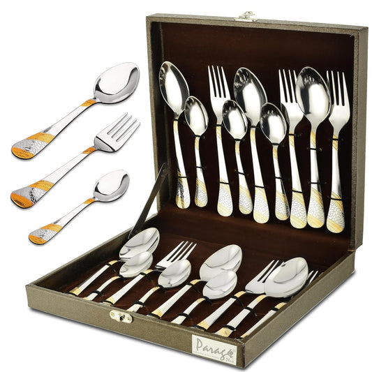 18pc Stainless Steel Golden Cutlery | Gift Box | Imperial