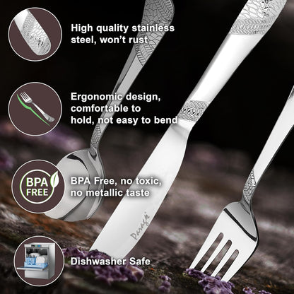 6pc Stainless Steel Knife Fork Spoon | 3mm Imperial | Silver