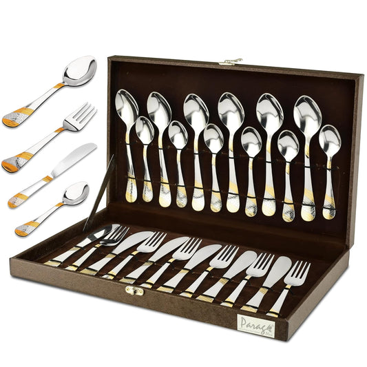 24pc Stainless Steel Golden Cutlery | Gift Box | Imperial