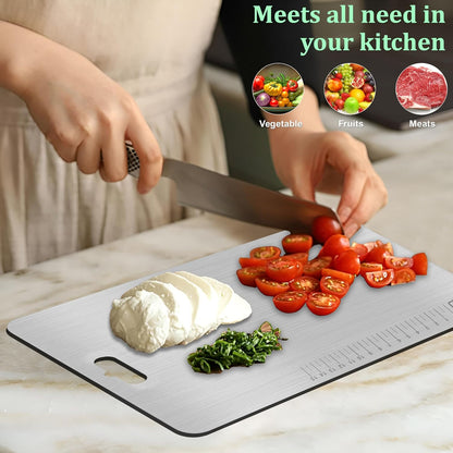 Premium Stainless Steel Chopping Board for Kitchen & Professional Use – Medium 31x21 cm, Ideal for Meat, Fish, Fruits, Bread & Vegetables, Heavy Duty & Rust-Free