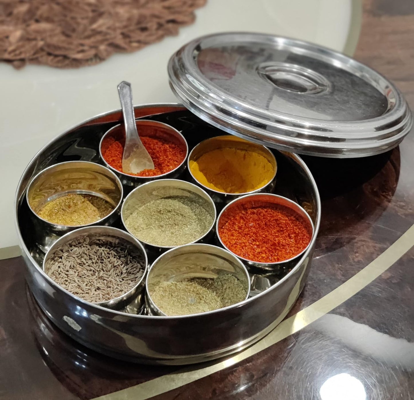 12 Pcs Stainless Steel Small Spoon Set | 9 cm Mini Masala & Spice Spoons