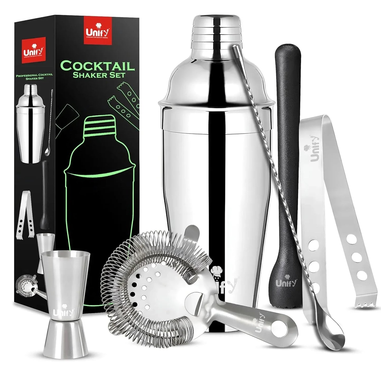 6pc Stainless Steel Bartender Kit | Cocktail Shaker Set6PCSCOCKTAILSET1 1
