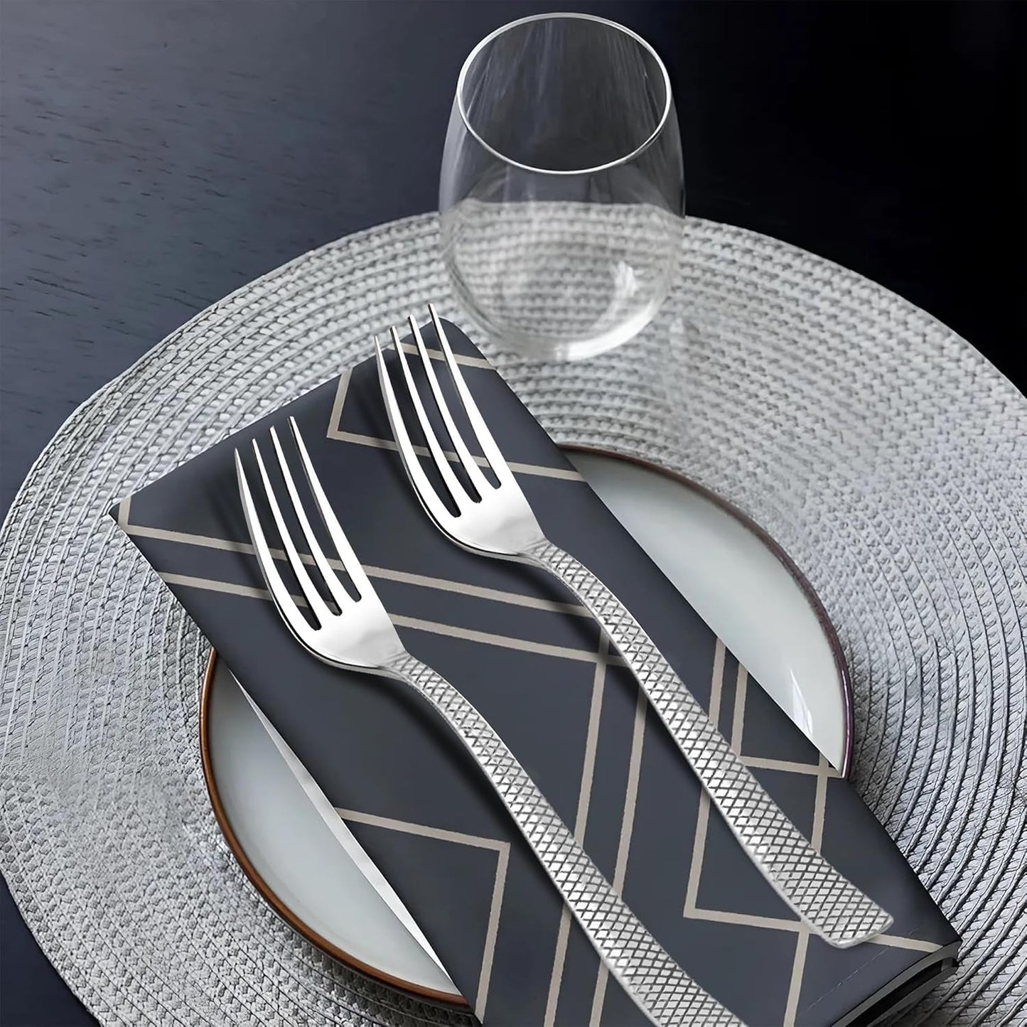 12 Pcs Stainless Steel Table Forks – Silver Cutlery Set, Shiny Sturdy Handle