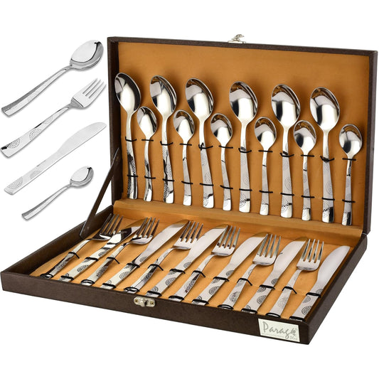24 Pieces Premium Stainless Steel Cutlery Set – Spoons, Forks & Butter Knives, Gift Box
