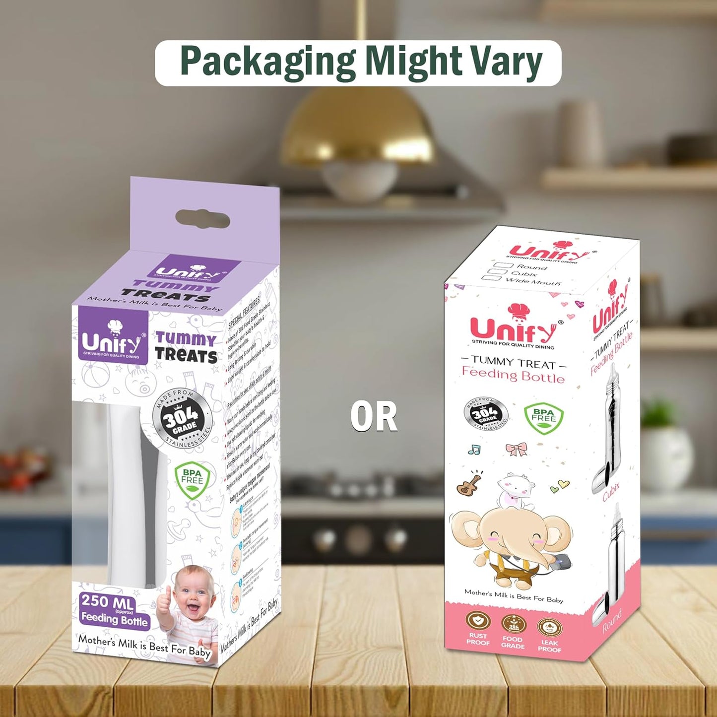 Stainless Steel Baby Feeding Bottle | 250ml, SUS 304, BPA-Free | Newborn, Anti-Colic