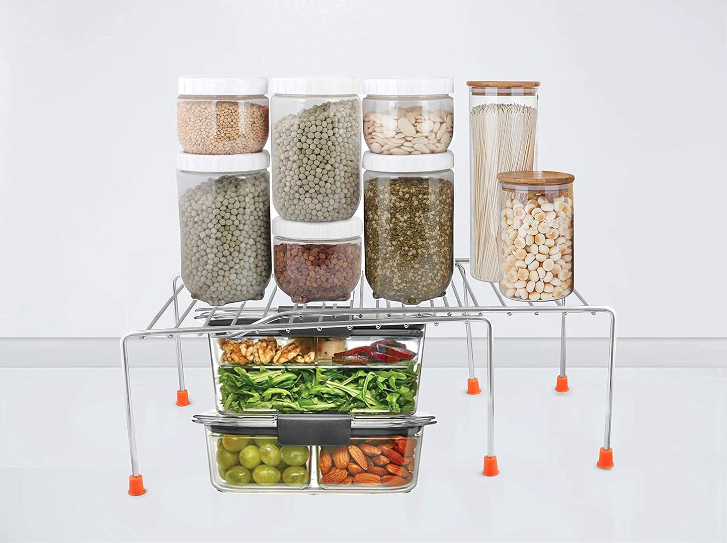 Stainless Steel Kitchen Dish Rack – Expandable Storage Shelves, Organizer & Accessories Rack, Extend Up to 580mm, Silver