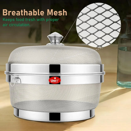 10-Inch Stainless Steel Mesh Fruit Basket with Lid - Fly & Mosquito Proof, SilverMULTIBSKT101 2
